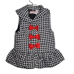 Kids Headquarters Black and White Peplum Puffer Vest, 3T